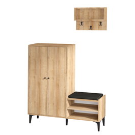 Hanah Home Jess Zapatero con Perchero en Roble